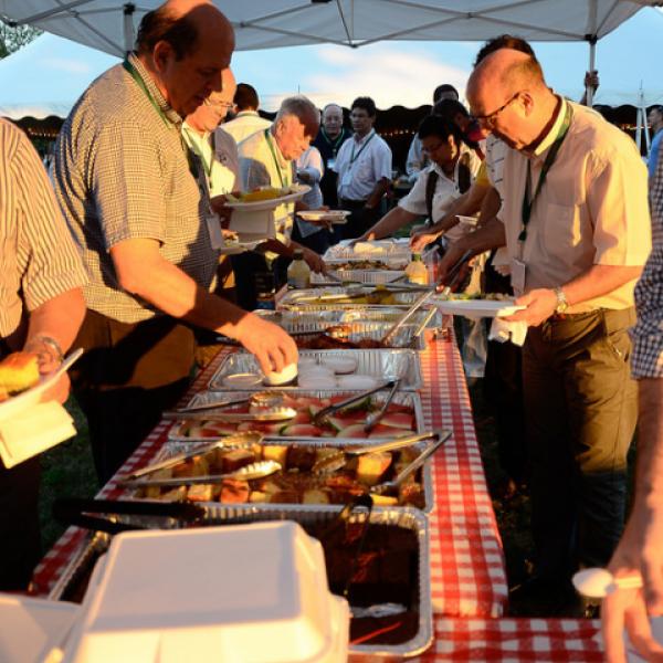 People serving food